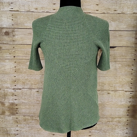 Eileen Fisher Petite Wool Short Sleeve Cardigan - Picture 7 of 8